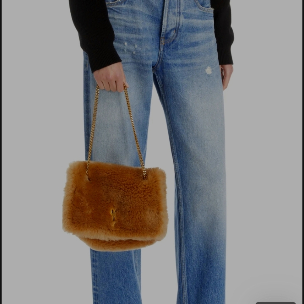 Kate Small YSL Crossbody Bag in Shearling